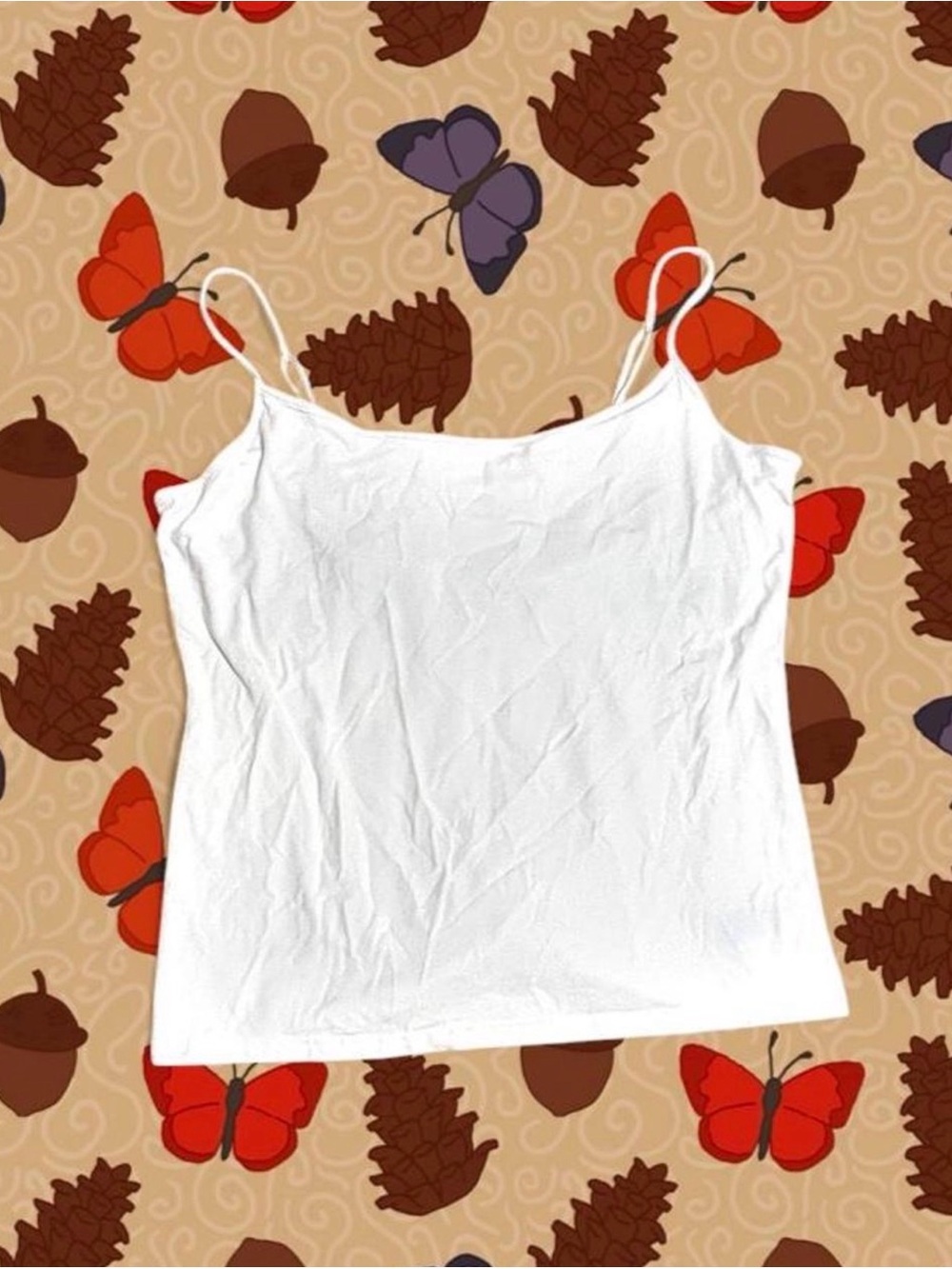 Brand New White Gap Cami Top With Shelf Bra And Adjustable Straps Size Large